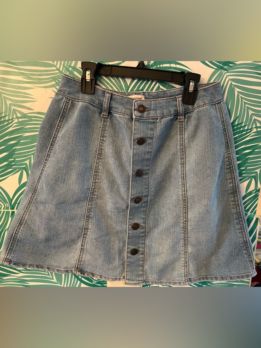 Mossimo Supply Co. Light Blue Denim Button-Front A-Line Skirt 6